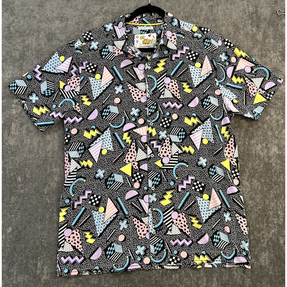 OH SNAP! Stretch By Drill Clothing Shirt Men's Large Retro Graphic Shirt